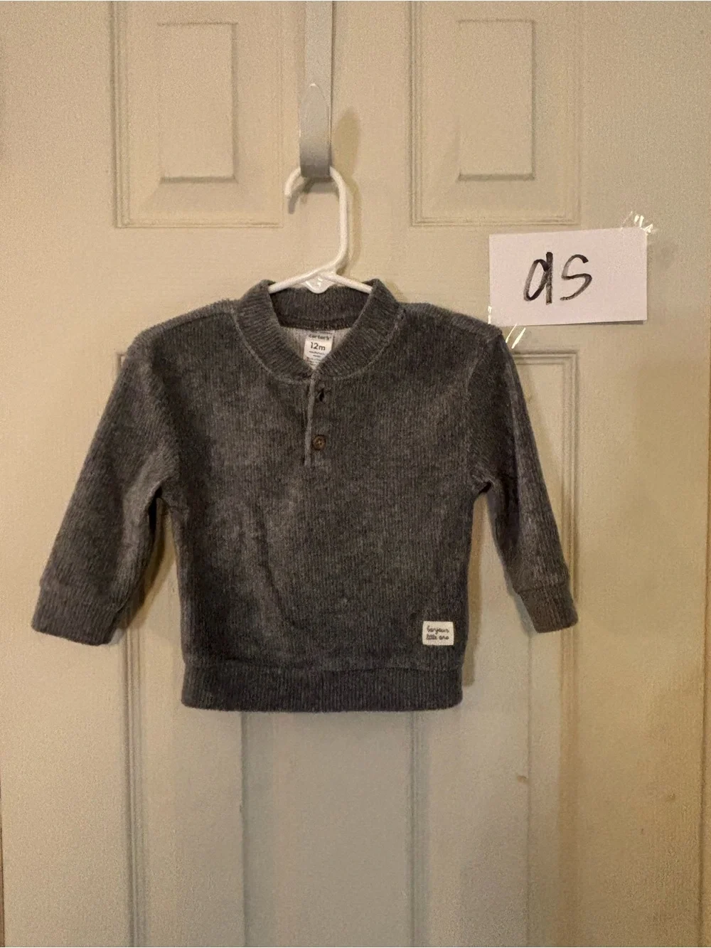 Carter's Charcoal Gray Henley Knit Sweater